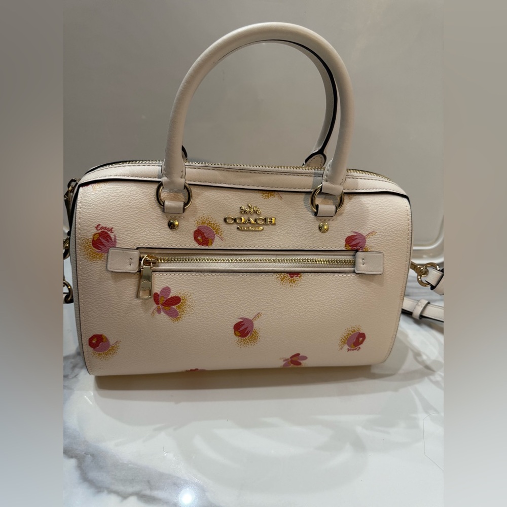 Coach Rowan Floral Handbag White Floral